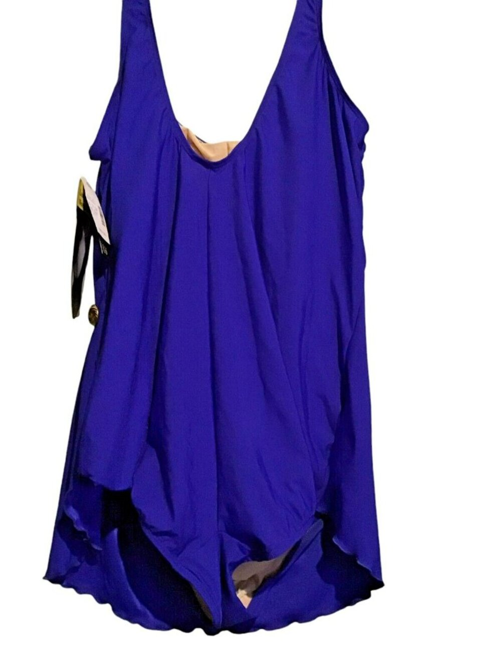 Longitude RoyalBlue 1  Pc  Swimsuit Bathing Suit With Skirt  Sz 32W NWT - Picture 3 of 4